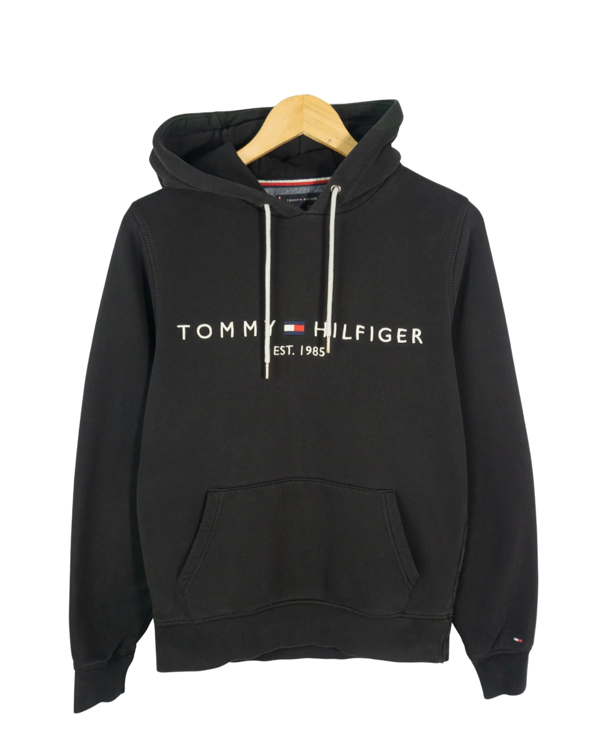 Sudadera bordado Tommy Hilfiger negro S - Lacaie Vintage Sudadera bordado Tommy Hilfiger negro S